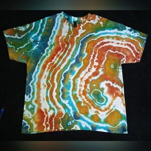 Multicolor Geode Ice Dye Tie Dye T Shirt ~ Sz XL